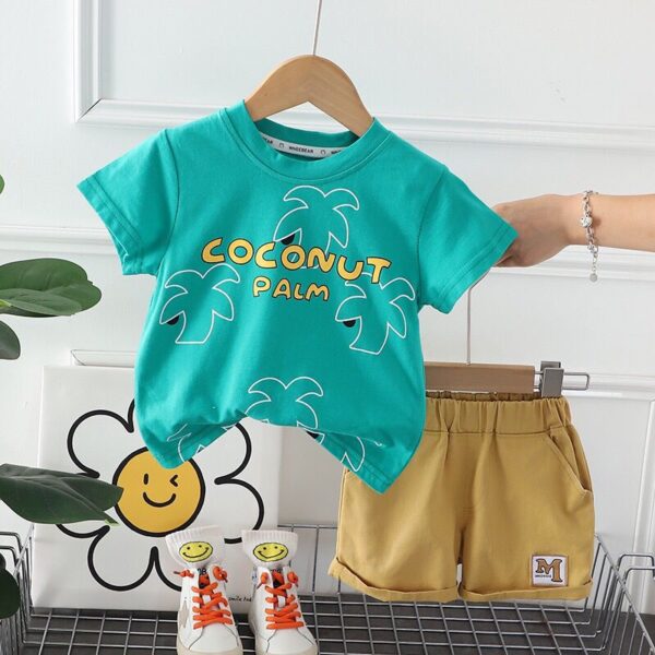 Coconut Palm T-Shirt and Shorts Set for Kids